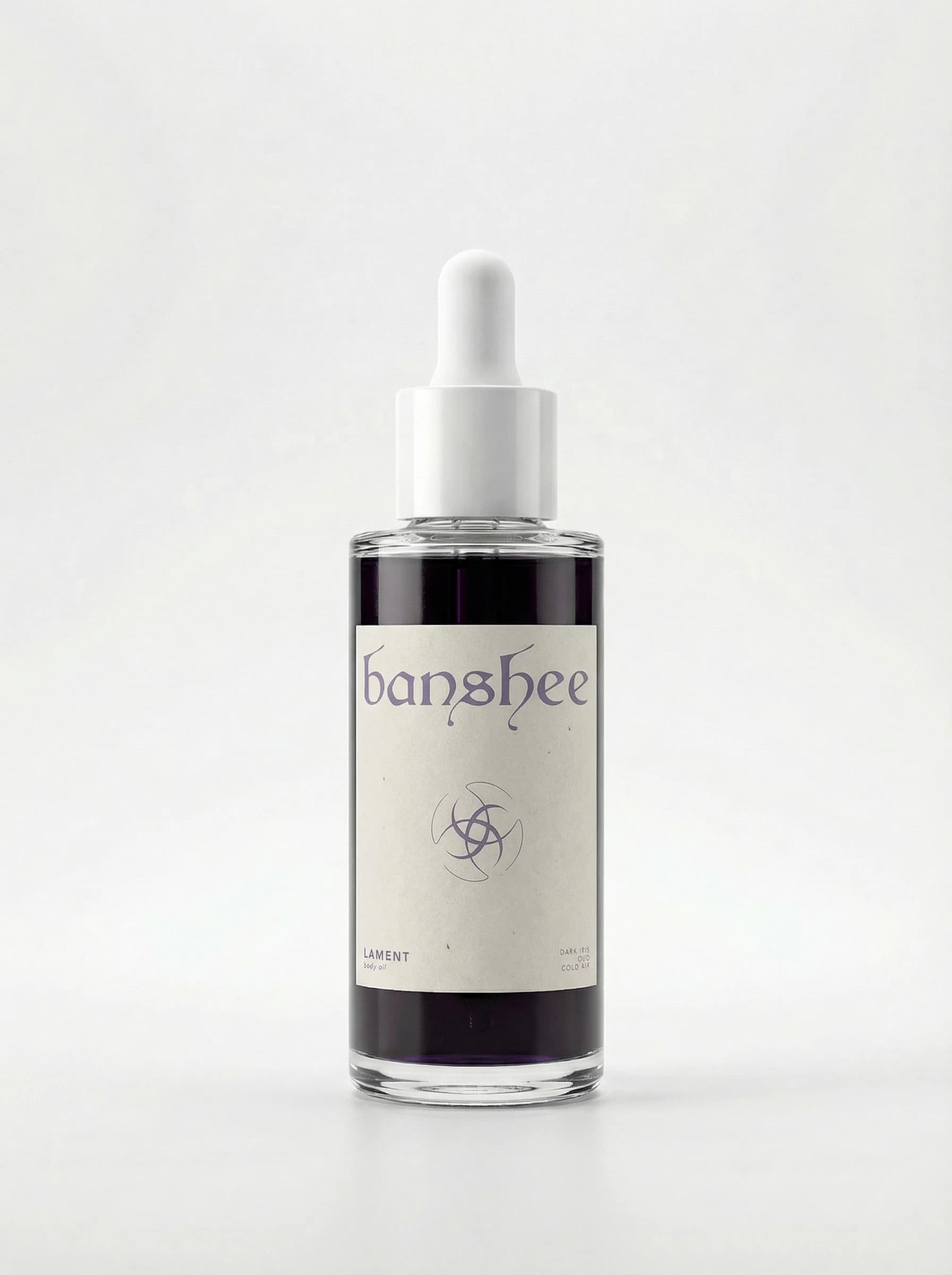 Lament Body Oil by Banshee — Black rose, cold violet, rain accord, 100ml / 3.4 fl oz hand-poured body oil