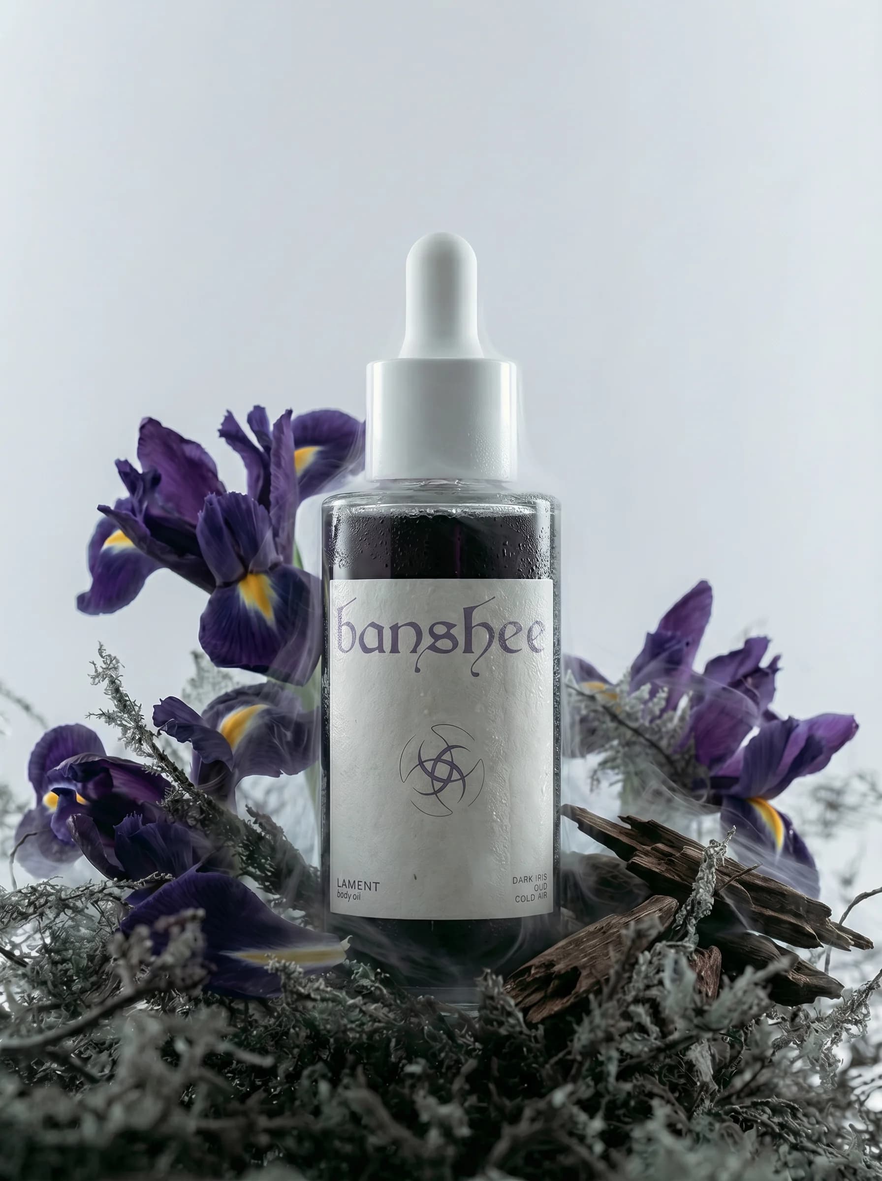 Lament Body Oil by Banshee — Black rose, cold violet, rain accord, 100ml / 3.4 fl oz hand-poured body oil