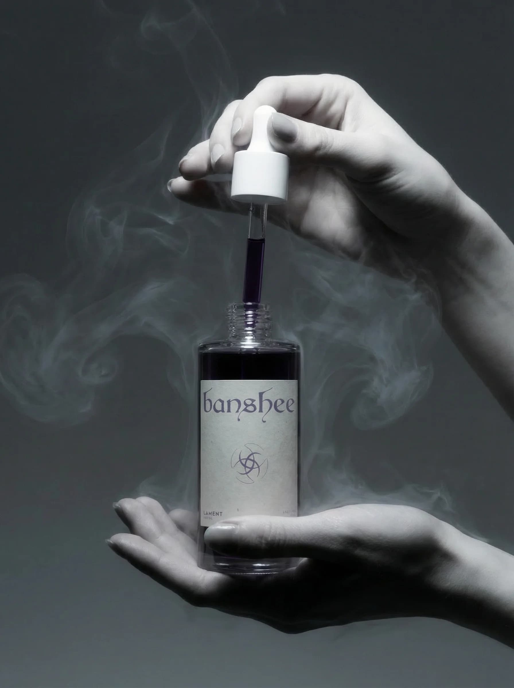 Lament Body Oil by Banshee — Black rose, cold violet, rain accord, 100ml / 3.4 fl oz hand-poured body oil