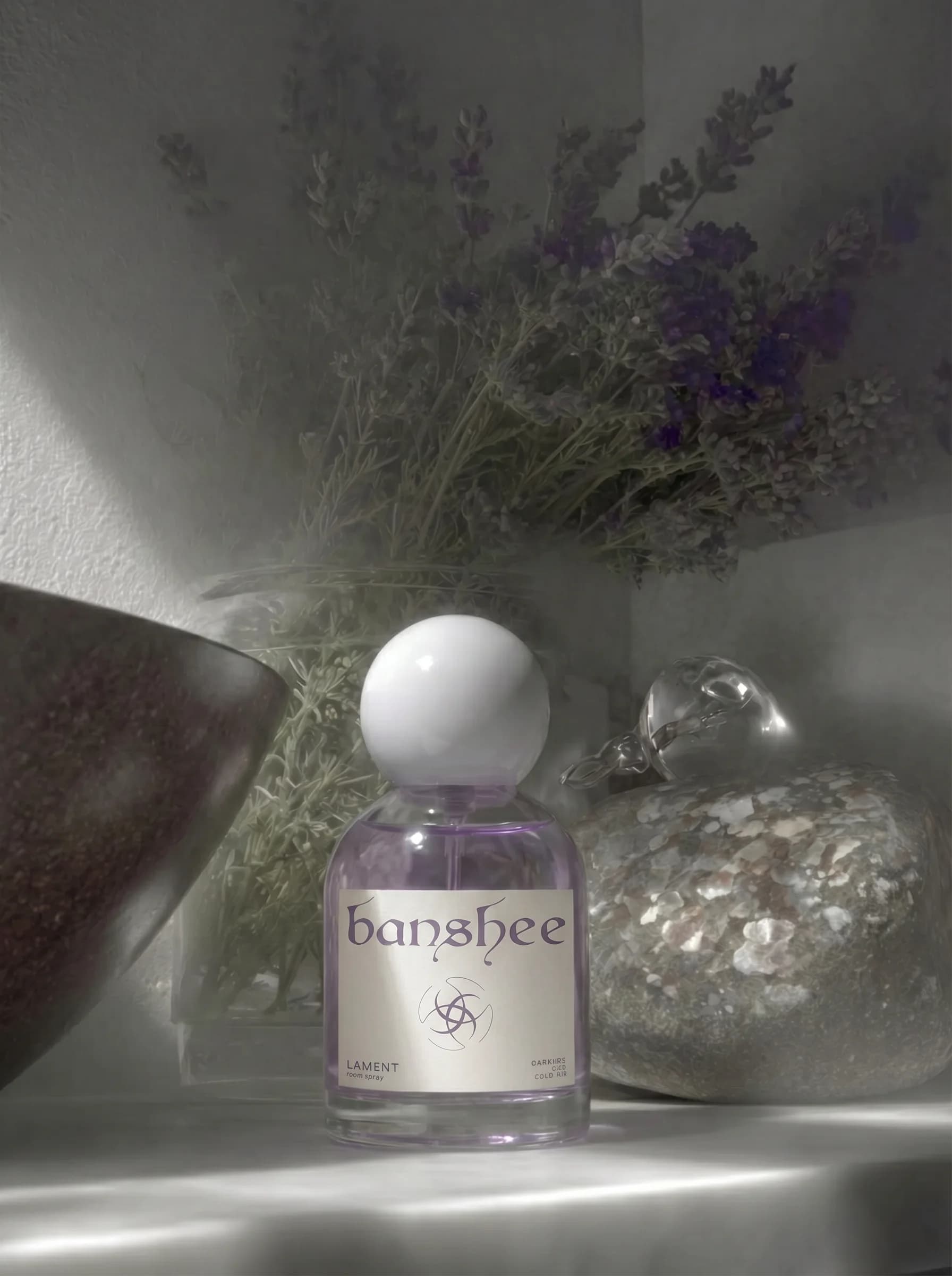 Lament Room Spray by Banshee — Black rose, cold violet, rain accord, 100ml / 3.4 fl oz hand-poured room spray