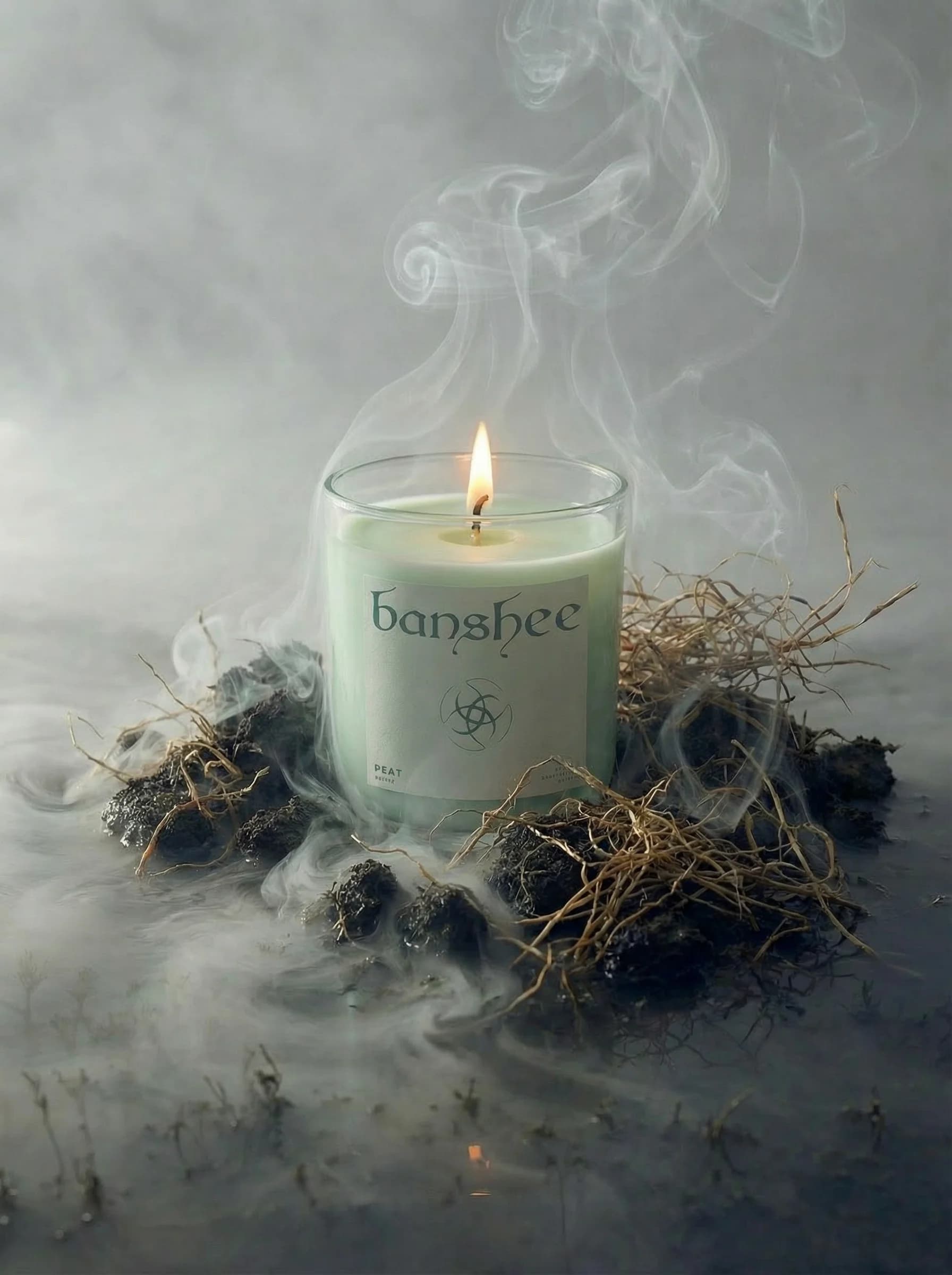 Peat Candle by Banshee — Smoked peat, damp moss, black earth, 220g / 7.8oz hand-poured candle