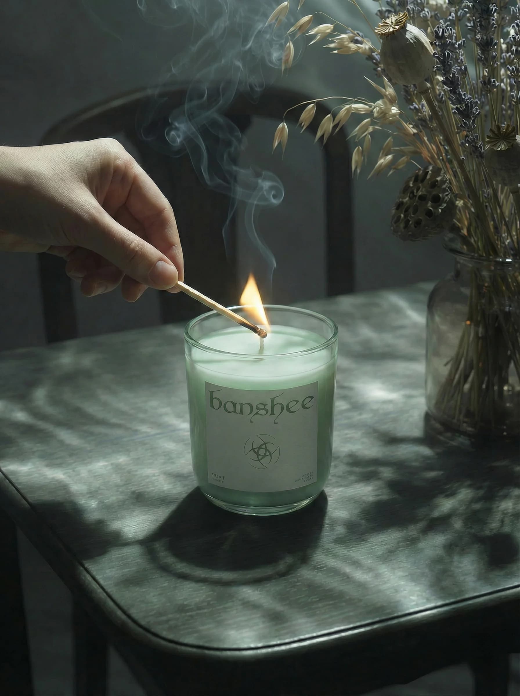 Peat Candle by Banshee — Smoked peat, damp moss, black earth, 220g / 7.8oz hand-poured candle