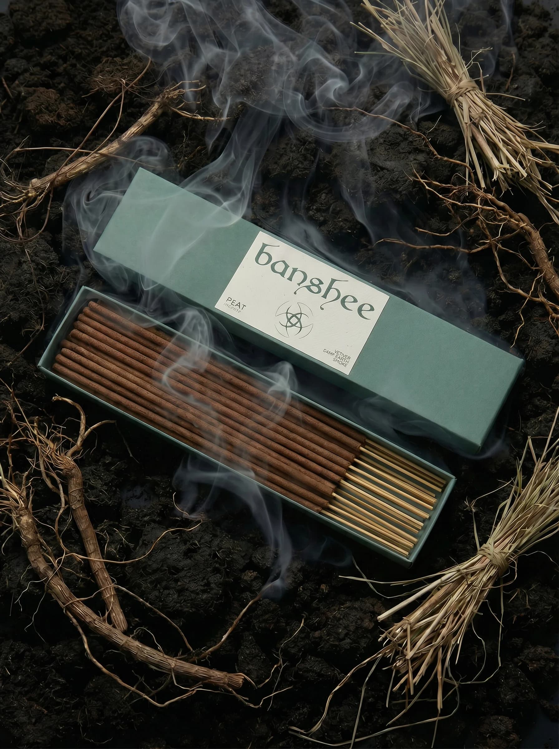Peat Incense by Banshee — Smoked peat, damp moss, black earth, 20 sticks / box hand-poured incense
