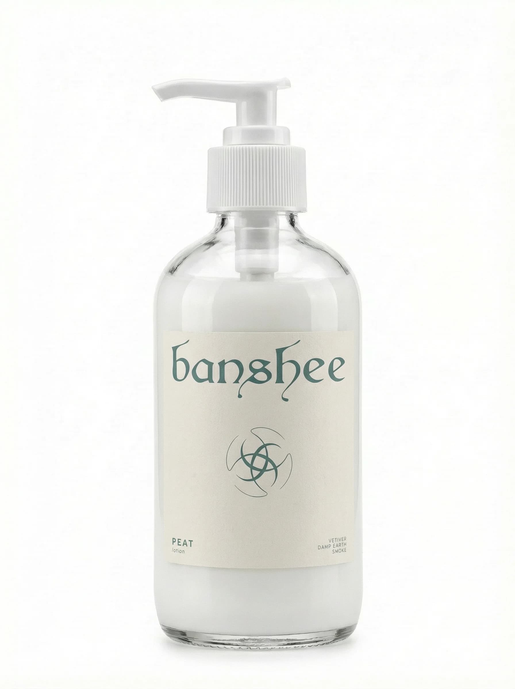 Peat Lotion by Banshee — Smoked peat, damp moss, black earth, 200ml / 6.8 fl oz hand-poured lotion