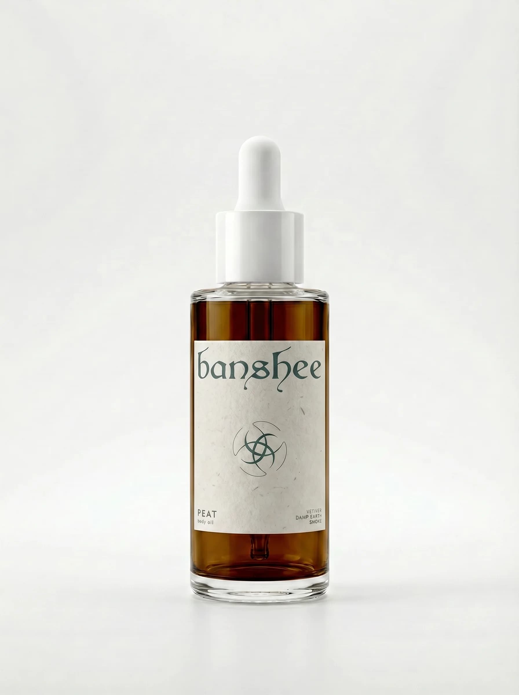 Peat Body Oil by Banshee — Smoked peat, damp moss, black earth, 100ml / 3.4 fl oz hand-poured body oil