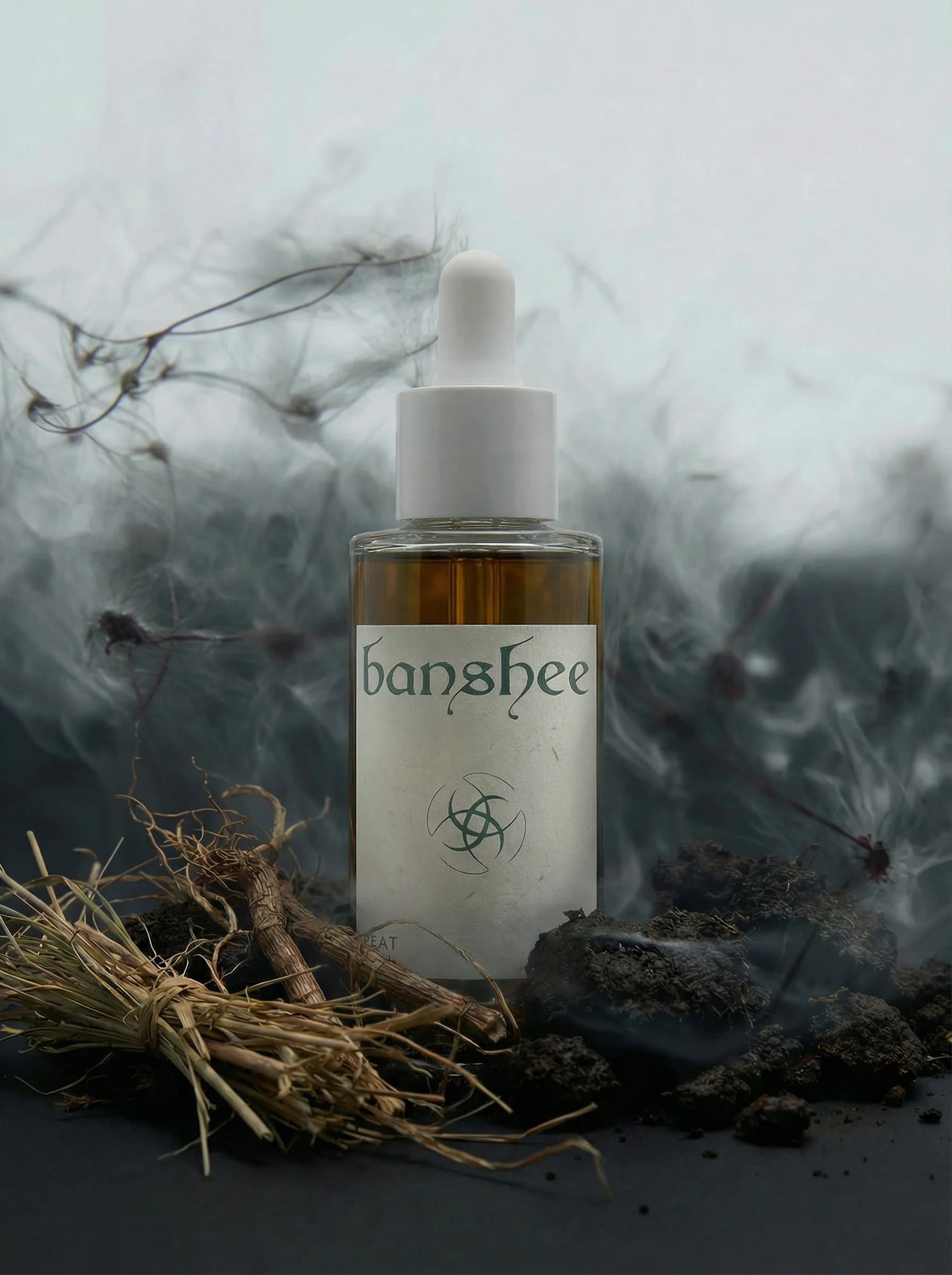 Peat Body Oil by Banshee — Smoked peat, damp moss, black earth, 100ml / 3.4 fl oz hand-poured body oil