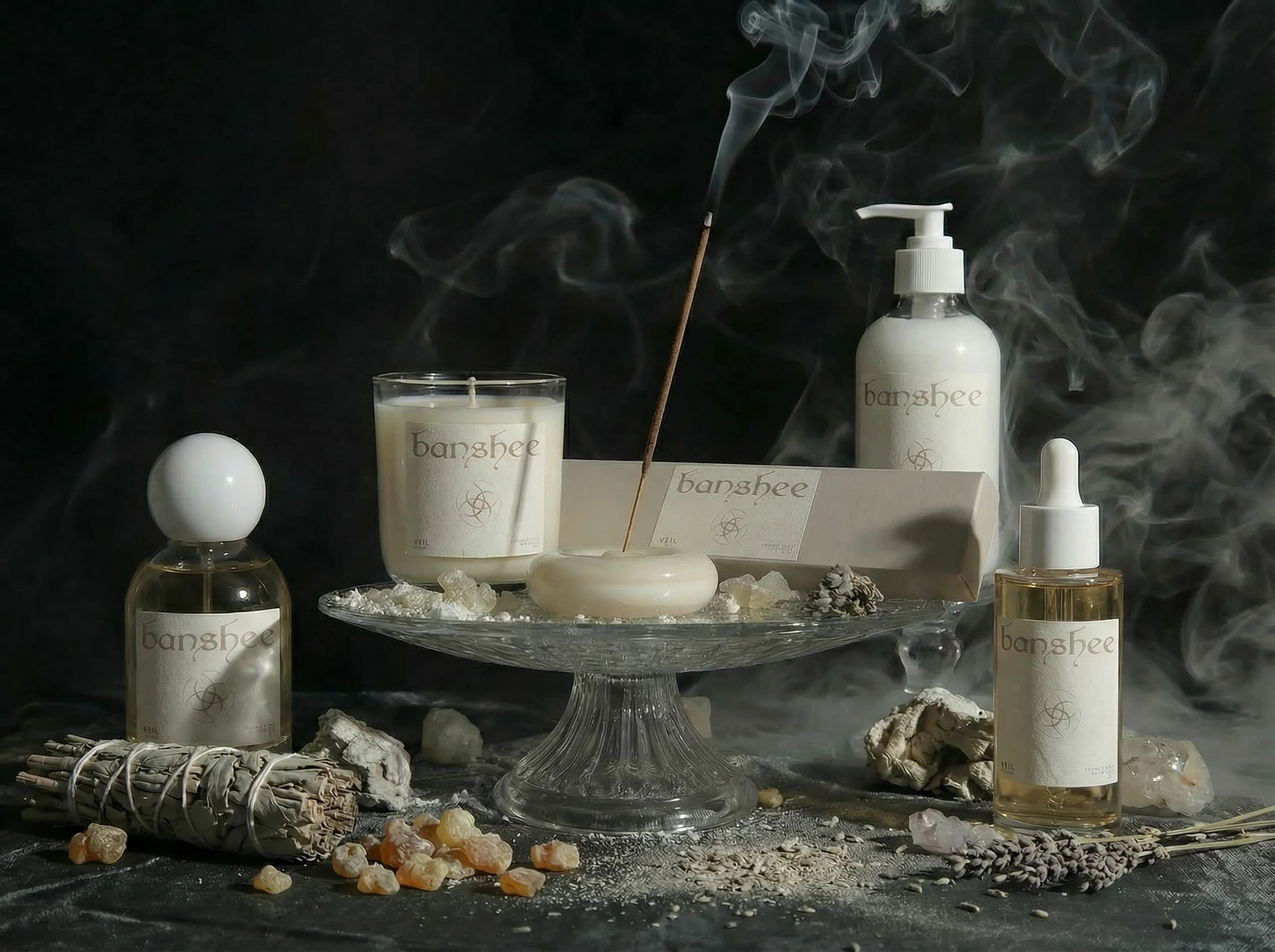 Veil Incense by Banshee — Powdered orris, white pepper, neroli, 20 sticks / box hand-poured incense