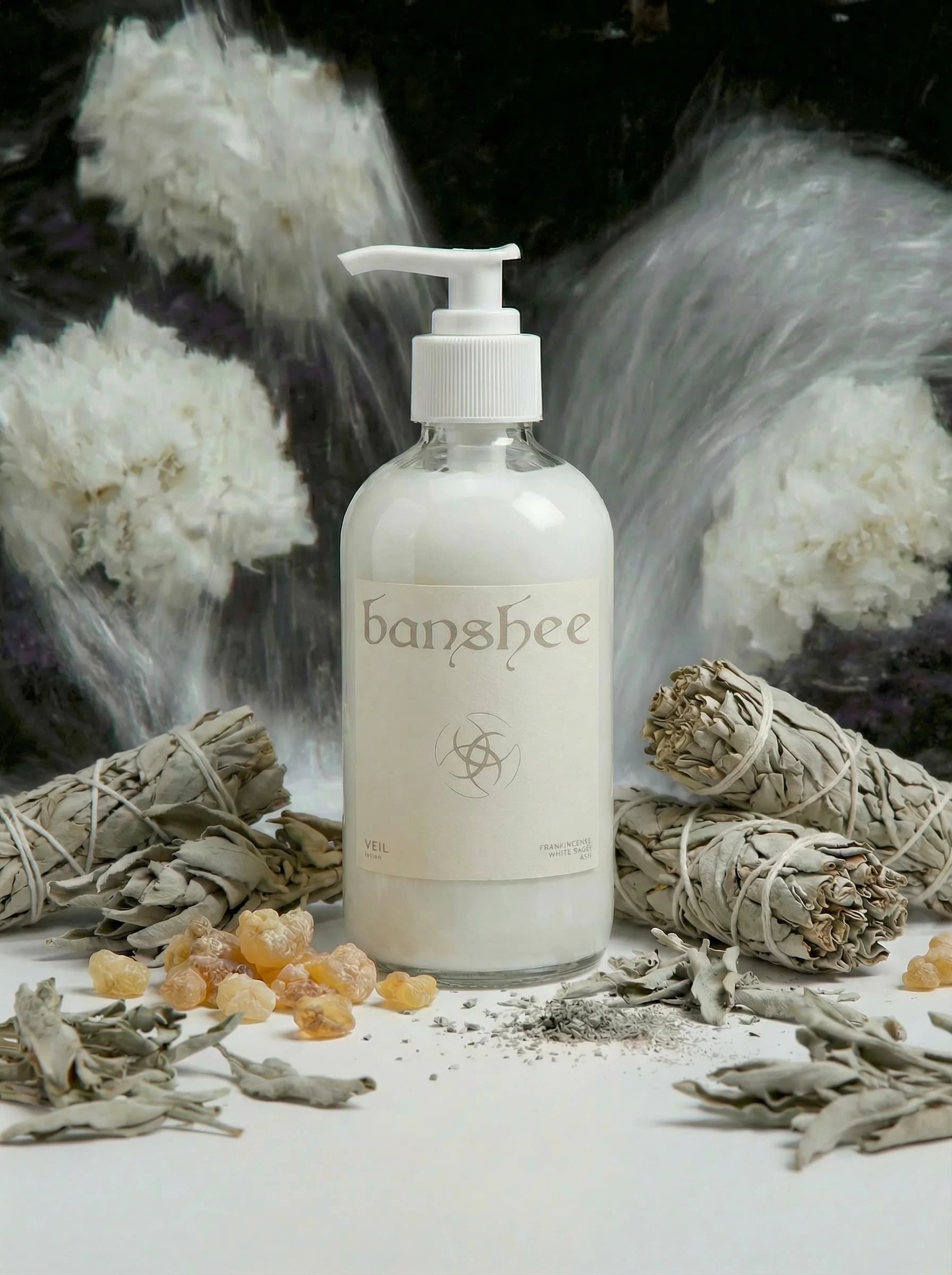 Veil Lotion by Banshee — Powdered orris, white pepper, neroli, 200ml / 6.8 fl oz hand-poured lotion